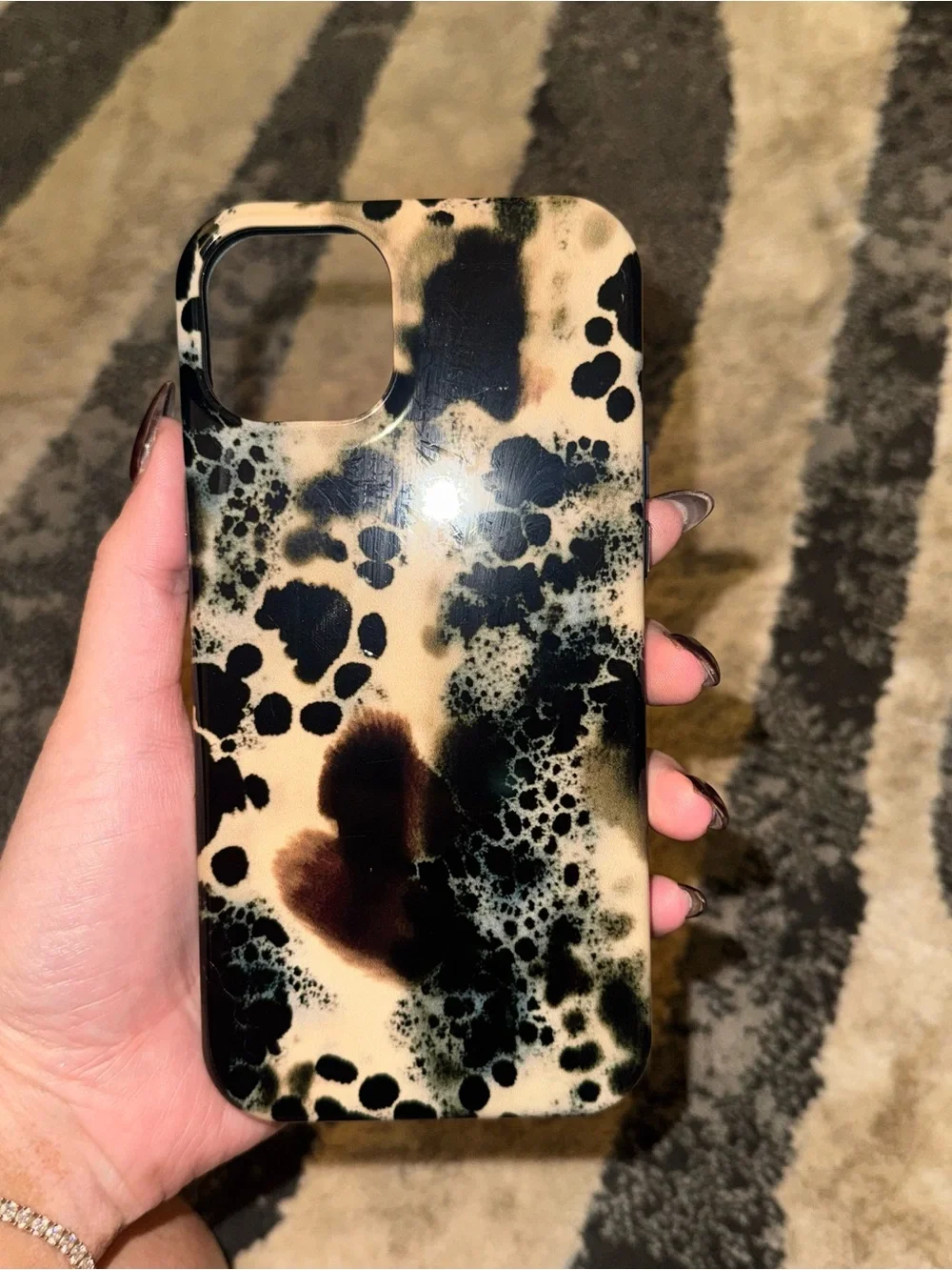 Stylish Black & Tan Marble Pattern Phone Case
